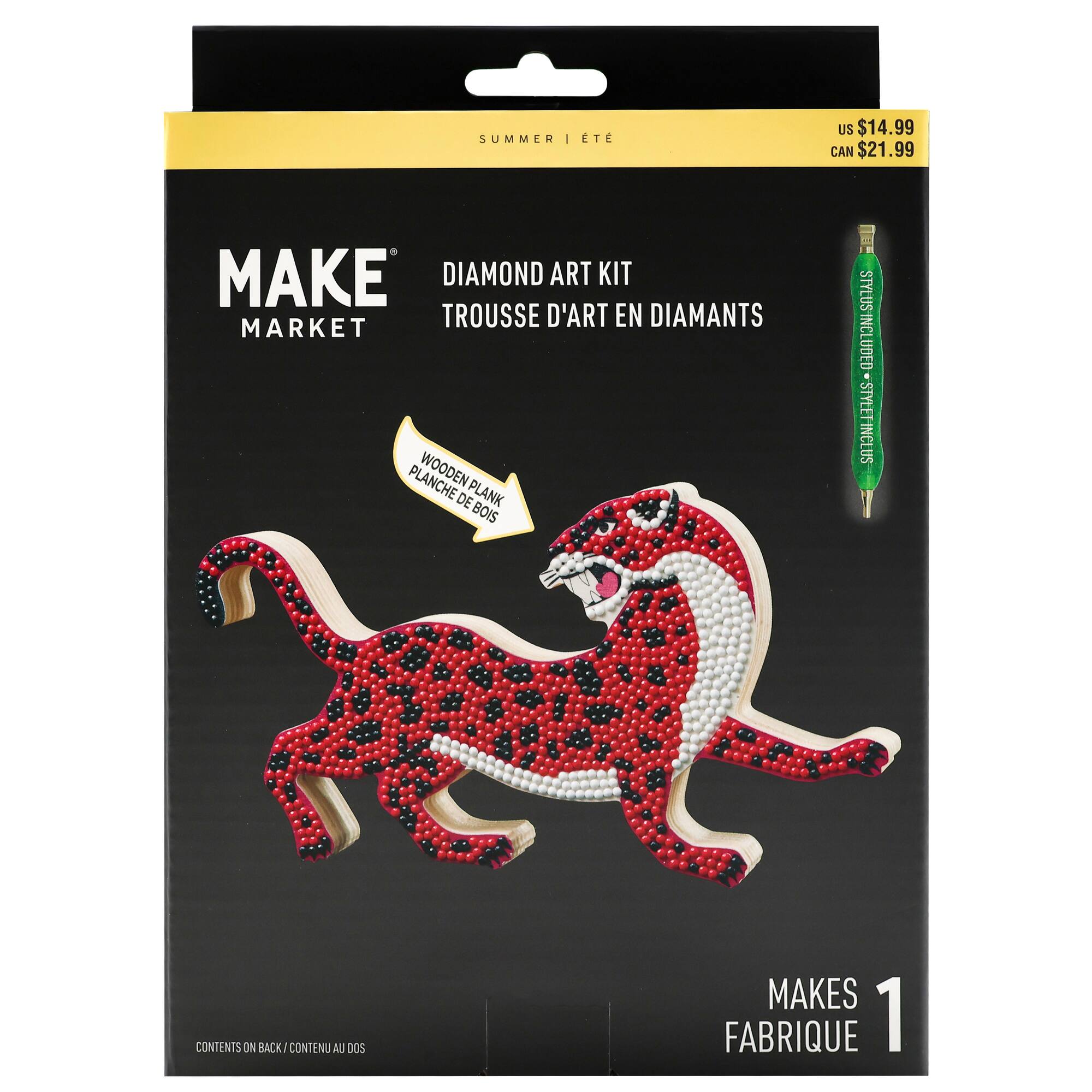7.75" Pink Jaguar Diamond Art Kit by Make Market®